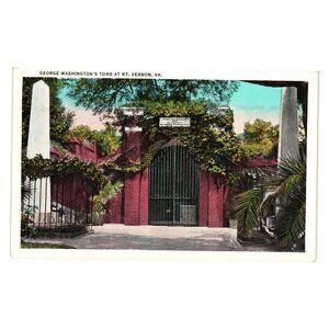 George Washingtons Tomb Mt Vernon Postcard Vintage Unused Views Printed USA